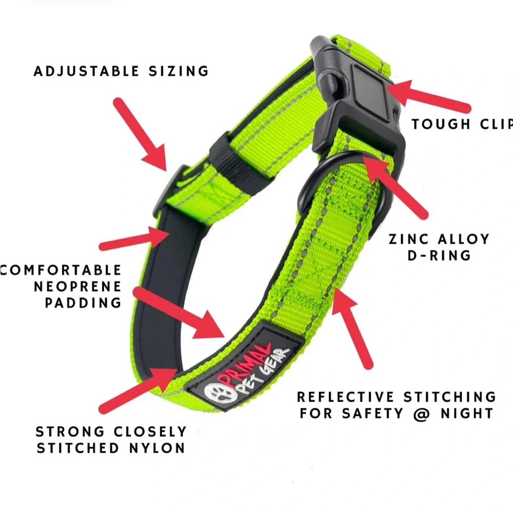 NWT Set of 3 Primal Pet Gear Collars Medium Green